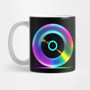 Vinyl Records Rainbow Holographic Neon Color Music Record Mug